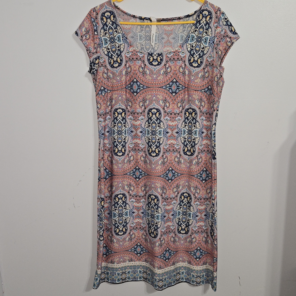 M#52‎ NY Collection Size S Elegant Pink Patterned Dress S/M